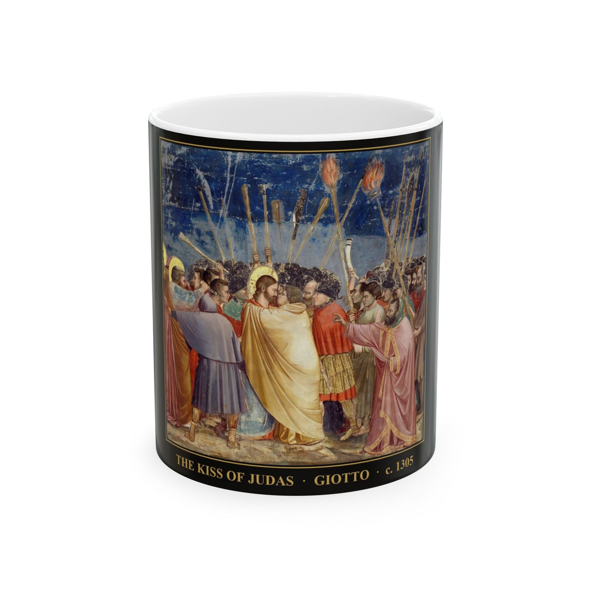 The Kiss of Judas Mug (11oz) | Giotto c. 1305 Bible Art Coffee Mug